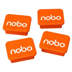 Nobo 1905327 Whiteboard Magnets Orange Pk 4 