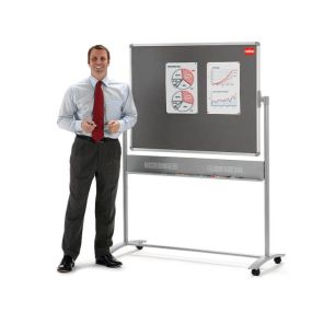 Nobo Mobile Combi Felt Noticeboard/Whiteboard 1200 x 900mm 